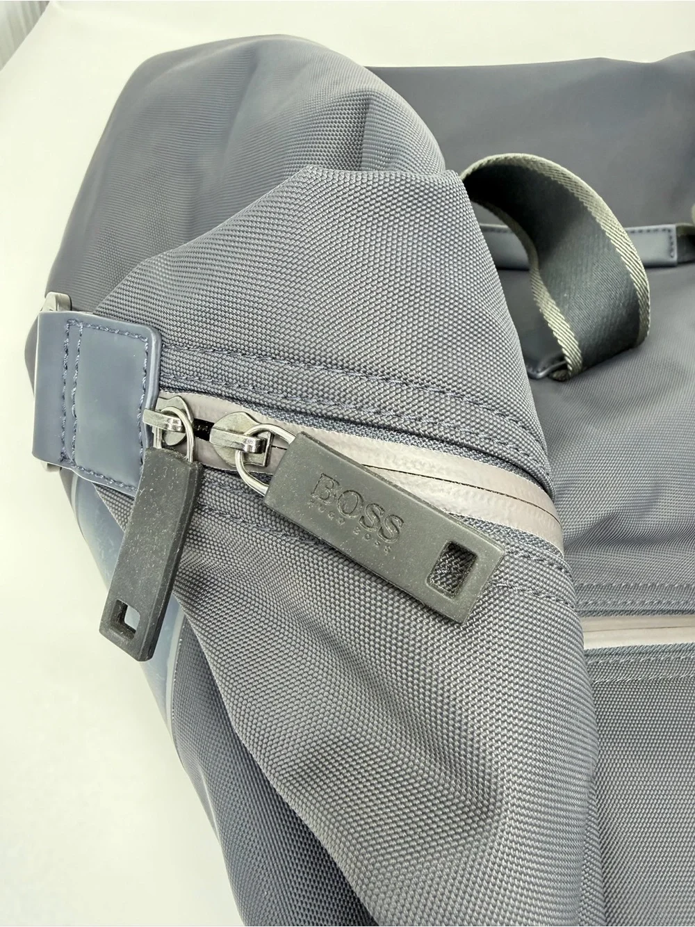 Hugo Boss Gray Duffle Bag Weekender Gym Travel Shoulder Strap